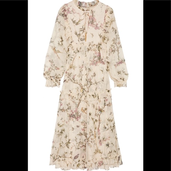 ZIMMERMANN// Maples Frill Silk Midi Dress - Picture 6 of 6
